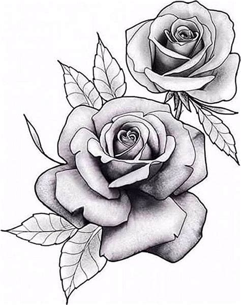 Single Rose Tattoo Stencil