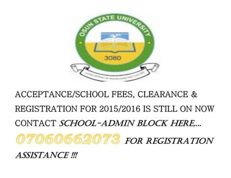 Osun State University 2015/2016 Pre-degree/part-time/diploma Form Is On Sale - Education - Nigeria