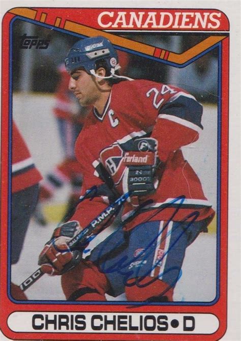 Chris Chelios autographed Topps 1990 #29 | Hockey cards, Chris chelios ...