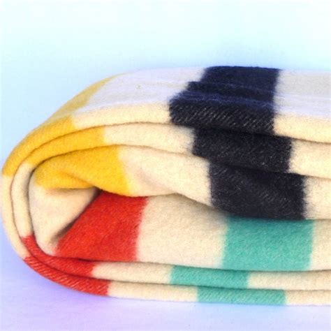 HUDSON BAY Vintage Wool BLANKET by orangedoorvintage on Etsy