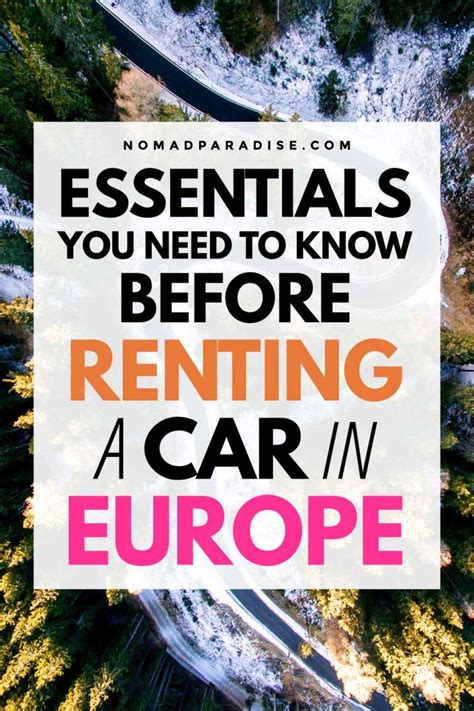 How To Rent A Car In Europe - Ultimate Guide and FAQs - Nomad Paradise