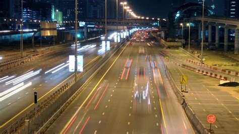 sheikh zayed road night time lapse Stock Footage Video (100% Royalty ...