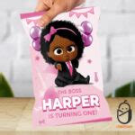 African American Boss Baby Girl Birthday Chips Bag - Laumarybaby