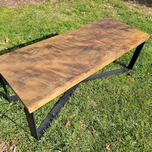 Industrial Coffee Table Reclaimed Wood With Modern Steel Base Farmhouse Table - Etsy