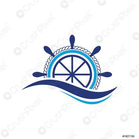 Ship steering wheel logo design template vector icon - stock vector 1827153 | Crushpixel