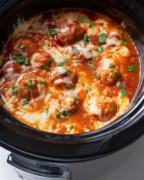 Slow Cooker Chicken Parmesan Meatballs Recipe | Kitchn