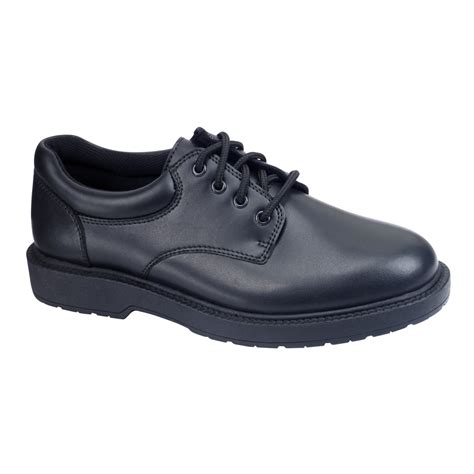 Safetrax Men's Kato2 Non-Skid Black Leather Work Shoe - Black