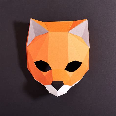 Half Mask Fox Template Paper Mask Papercraft Mask Masks - Etsy | Paper mask diy, Paper mask ...