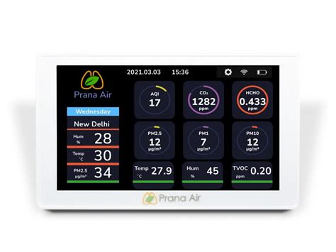 Prana Air Sensible+ Indoor Air Quality Monitor - PM2.5, CO2, NO2