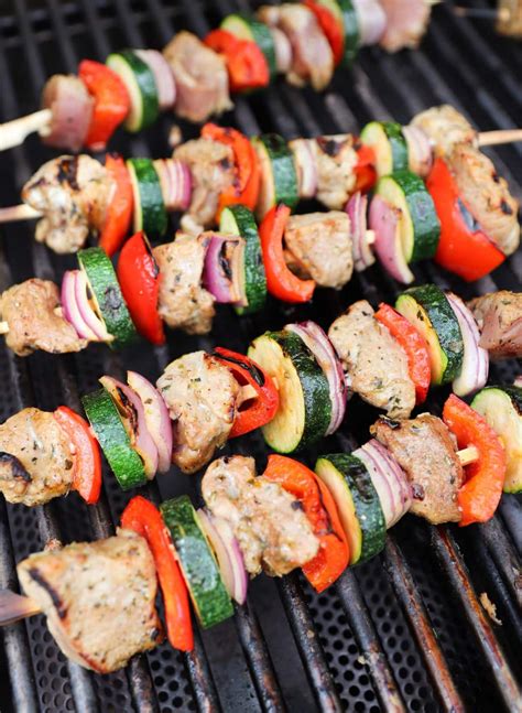 Grilled Balsamic Pork Kebabs - Low Carb - Cook At Home Mom