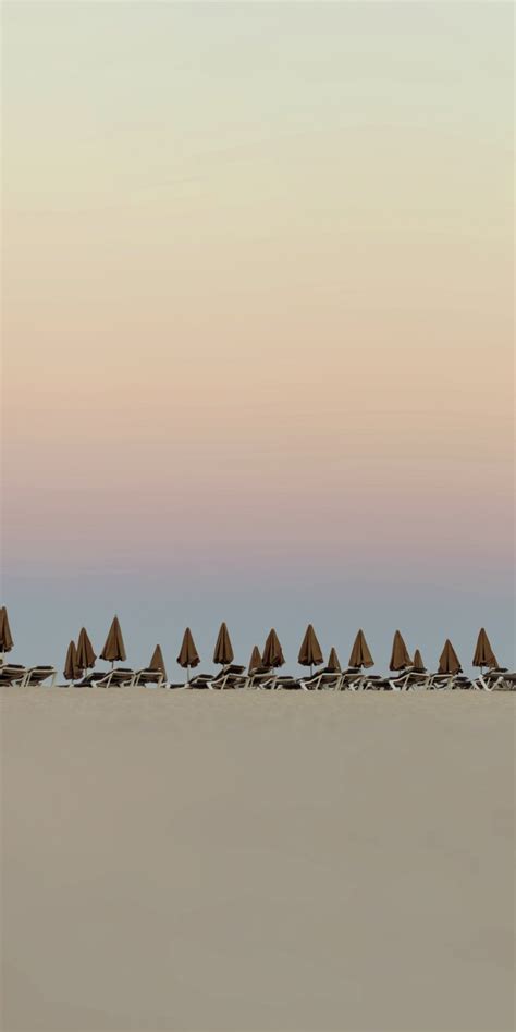 Download wallpaper 1440x2880 horizon, skyline, sky, sunset, beach, sand ...