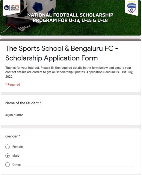 The Sports School National Football Scholarship Program 2020 ...