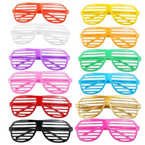 24 Pairs Fashion Plastic Shutter Shades Glasses Sunglasses Eyewear Halloween Club Party Concert ...