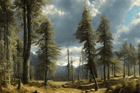 Chiaroscuro Hyperrealistic Landscape Painting by Ivan Shishkin ...