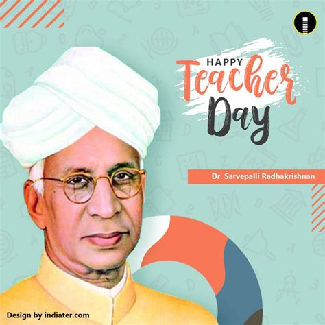 Free Modern Happy Teachers Day Wishes Banner with Dr. Radha Krishna Images PSD Template - Indiater