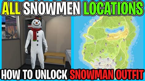 How To Unlock Snowman Outfit - ALL Snowman Locations In GTA 5 Online - YouTube