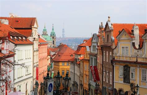 One of the Main Streets in Prague Stock Photo - Image of house, europe ...