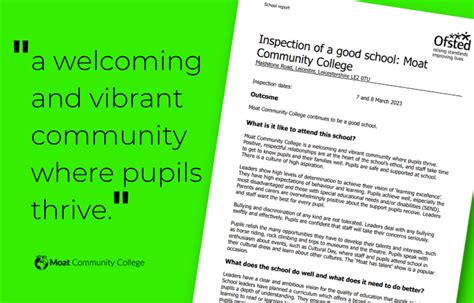 Ofsted give Moat a glowing report | Moat Community College