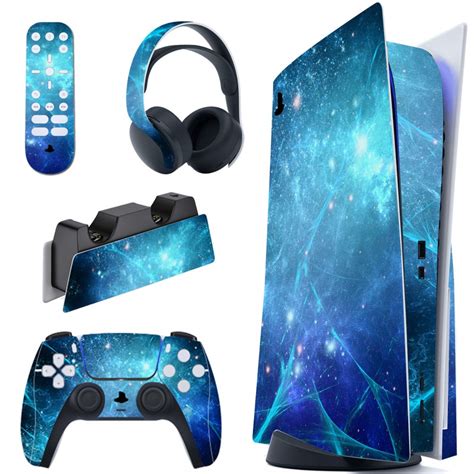 PlayVital Blue Nebula Full Set Skin Decal for PS5 Console Regular Edit – GamingCobra