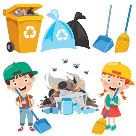 Funny Kid Cleaning The Environment 2539174 Vector Art at Vecteezy