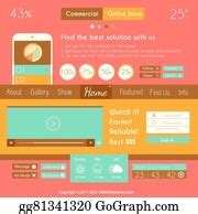 900+ Modern Flat Style Ui Interface Design Elements Clip Art | Royalty Free - GoGraph