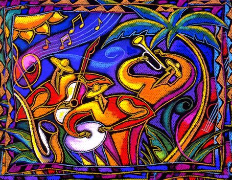 Canvas Art Abstract Stretched Home Decor Canvas Print Latin Jazz Music Modern Art by Leon Zernitsky