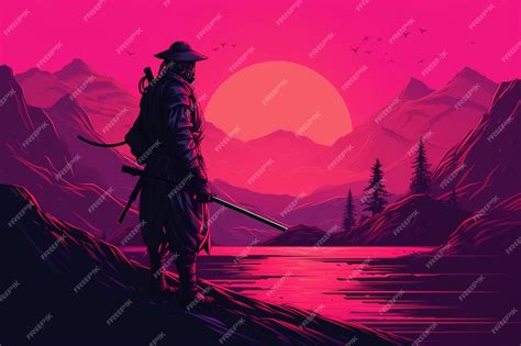 Premium AI Image | Cyberpunk samurai with neon colors