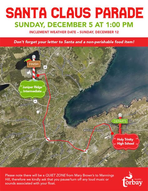 Santa Claus Parade Route Map | Torbay