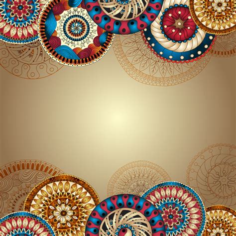 Ethnic pattern styles art background vector Vectors graphic art designs ...