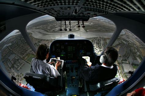 View from a blimp's cockpit during flight. Flight, Views