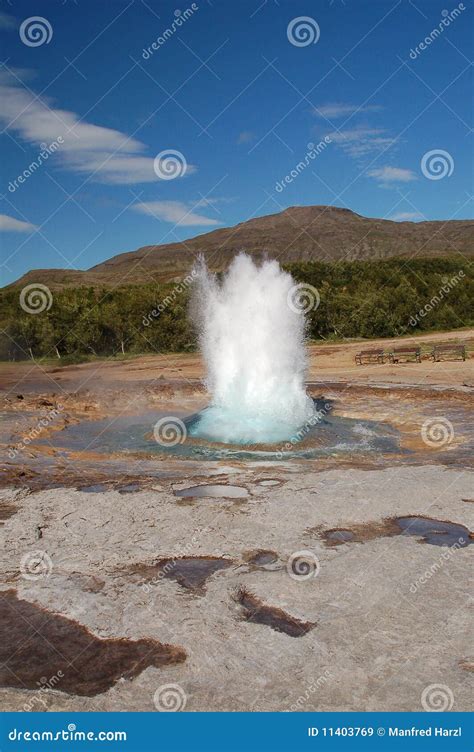 Geyser in Iceland stock image. Image of landmark, destination - 11403769