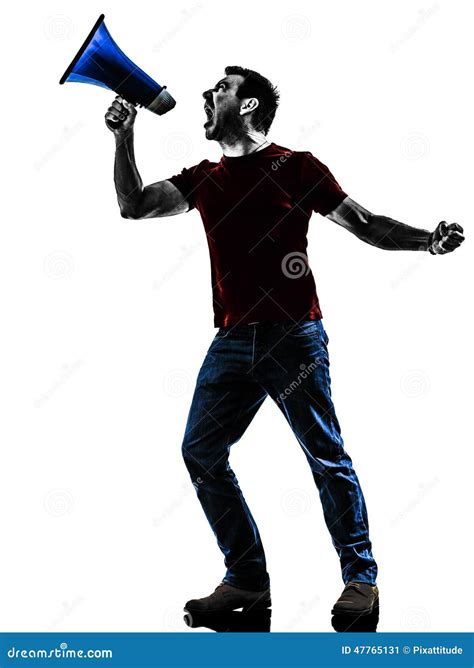 Man With Megaphone Silhouette Royalty-Free Stock Photo | CartoonDealer.com #50378235