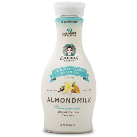 Califia Farms Dairy & Gluten Free Unsweetened Vanilla Almond Milk 48 OZ ...