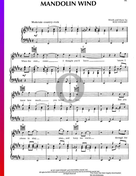 Mandolin Wind (Rod Stewart) Piano Sheet Music - OKTAV