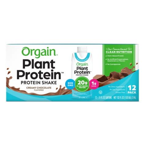 Orgain Plant Protein Creamy Chocolate Shake, 12 ct / 11 fl oz - Foods Co.