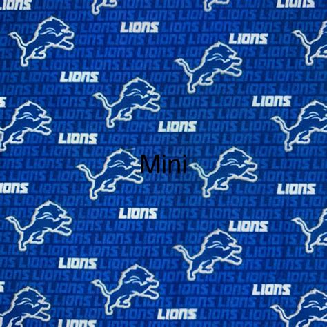 NFL Detroit Lions Cotton Fabric Blue Mini and Retro | Etsy