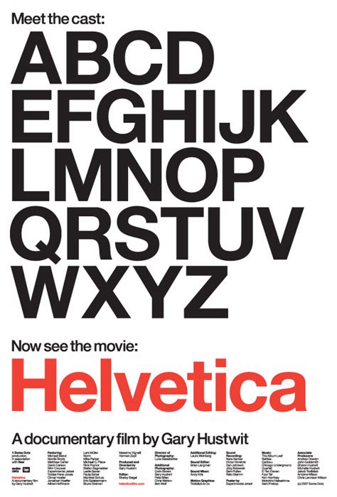 Posters for the Film Helvetica - Fonts In Use