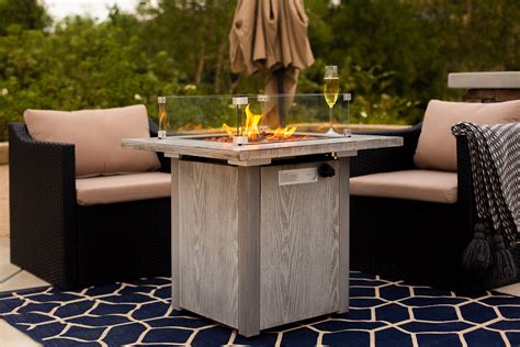 Barton 48,000 BTU Outdoor Propane Gas Fire Pit Table Gas Firepit with ...