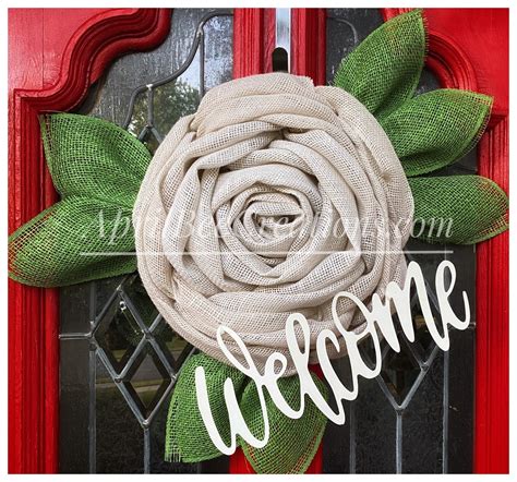 Welcome wreath sign welcome word cutout Hand made Wreath | Etsy