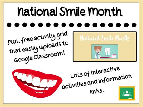 National Smile Month Activity Grid | Teaching Resources