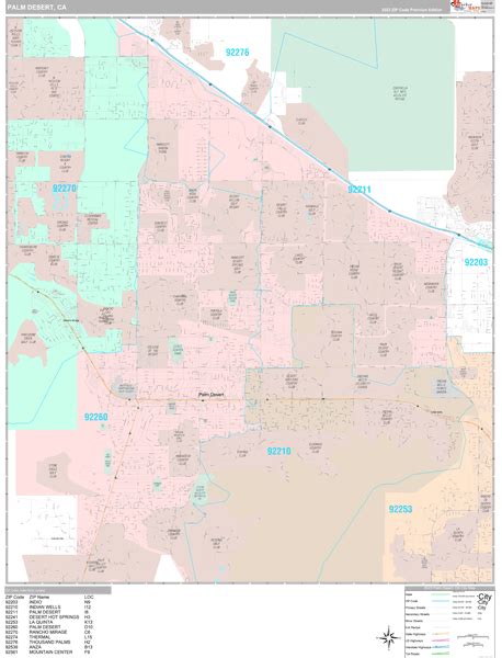 Palm Desert California Wall Map (Premium Style) by MarketMAPS - MapSales