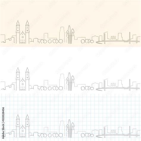 Omaha Hand Drawn Profile Skyline Stock Vector | Adobe Stock