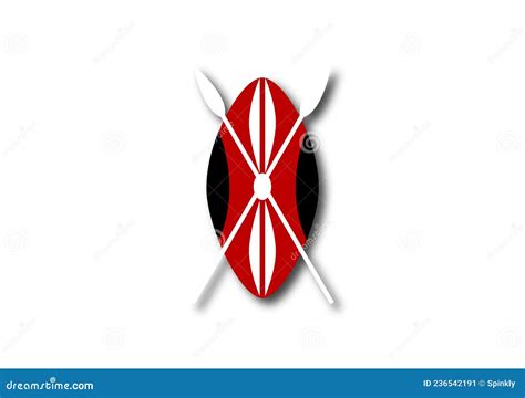 Kenyan Flag Center Shield Vector Art Stock Vector - Illustration of black, kenya: 236542191