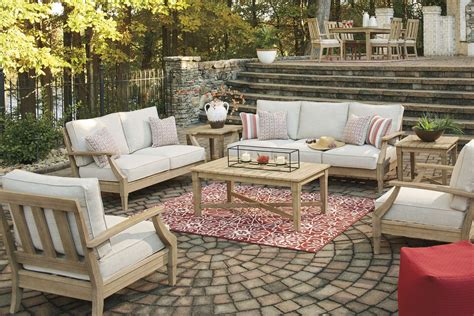 Clare View Beige Outdoor Living Room Set with Cushion | Outdoor living room, Living room sets ...