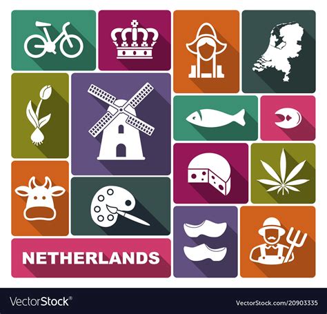 Traditional symbols netherlands Royalty Free Vector Image