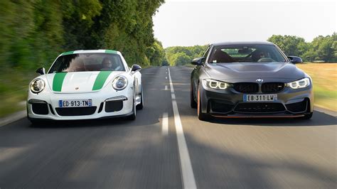 2016 Porsche 911 R vs BMW M4 GTS vs l’invitée mystère [Subtitled ...