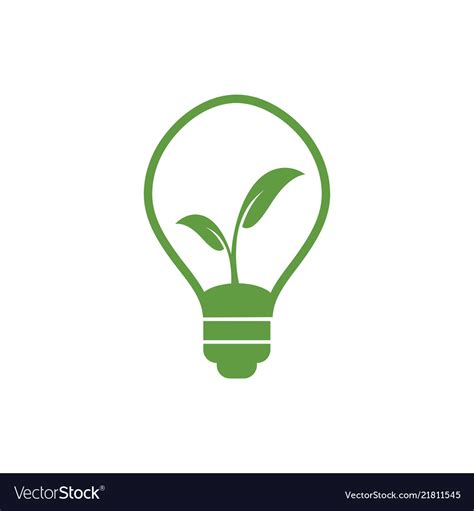Natural light bulb lamp logo design template Vector Image