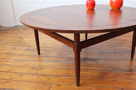 Round Walnut MCM Coffee Table