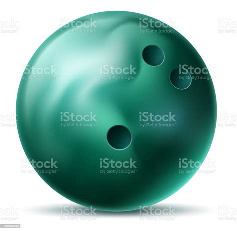 Bowling Ball Realistic Green Sphere For Striking Game Stock ...