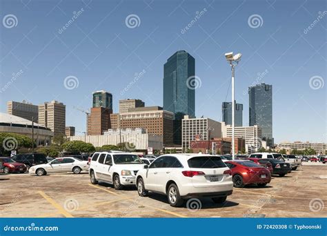 Parking Lot in Fort Worth Downtown. TX, USA Editorial Stock Photo - Image of transportation ...